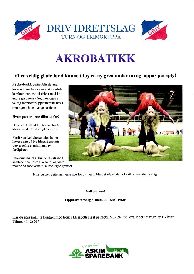 Turn og trim starter akrobatikk