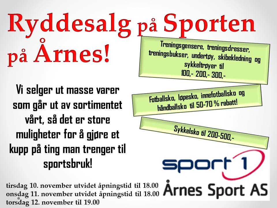 Ryddesalg på Sporten