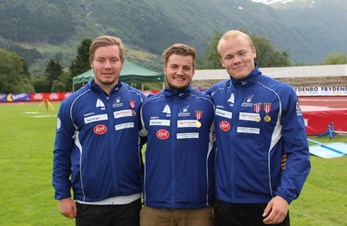 Hans Sande, Thomas Mardal og Evald Osnes Devik på Rekrutteringslandslaget i 2016 !