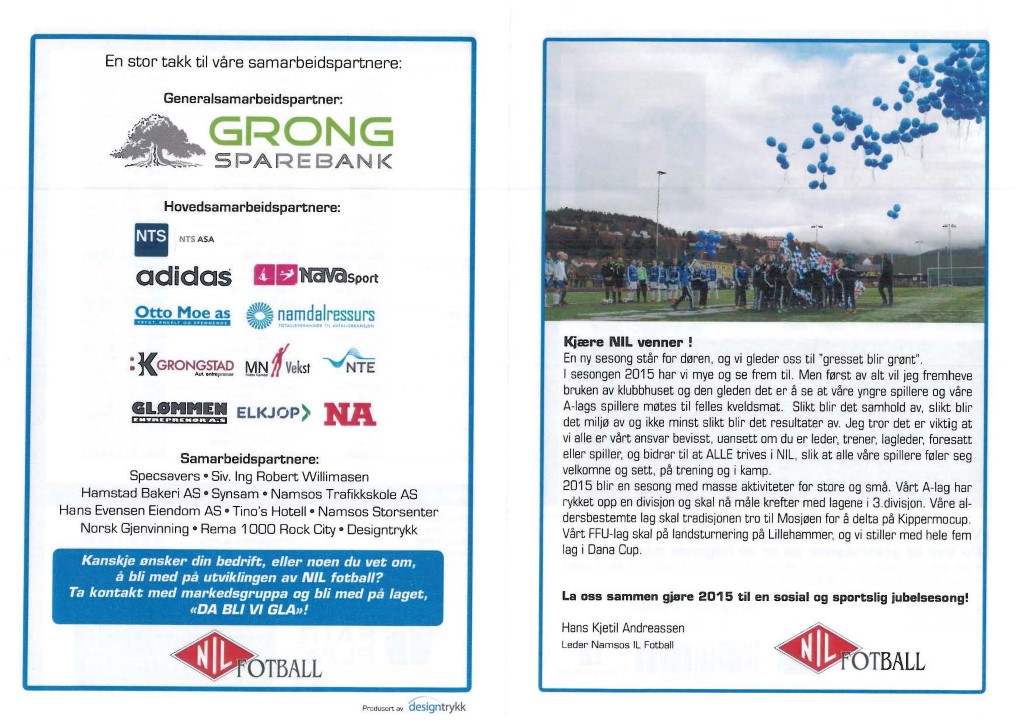 Dette er Namsos IL Fotball 2015