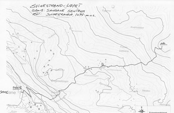 Profil og kart over Svinestranda Opp