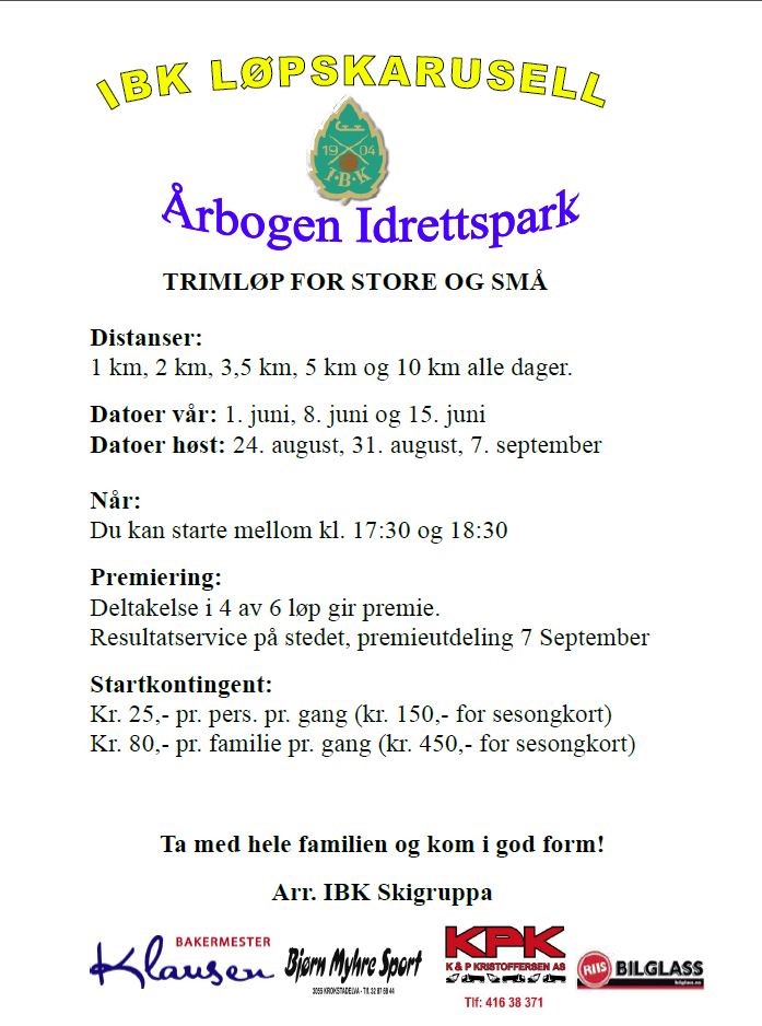 Resultater fra Løpskarusellen mandag 31. august 2015