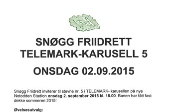 Invitasjon til Telemark-karusell 5 - Onsdag 02. september