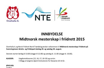 INNBYDELSE Midtnorsk mesterskap i friidrett 2015
