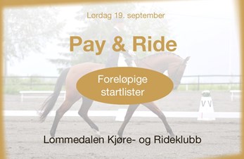 Foreløpige startlister Pay & Ride